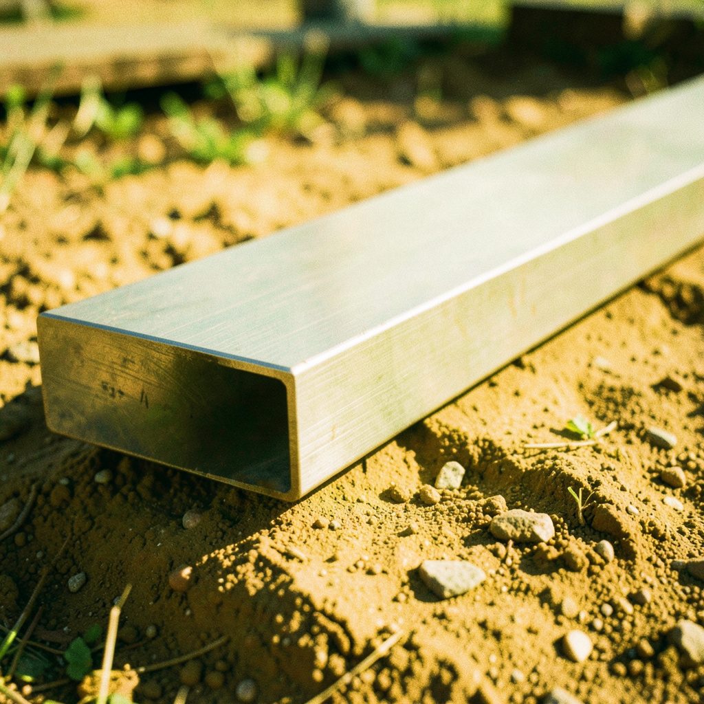 SUP9 spring steel flat bar with a dark, turned surface finish, photographed on a factory floor.